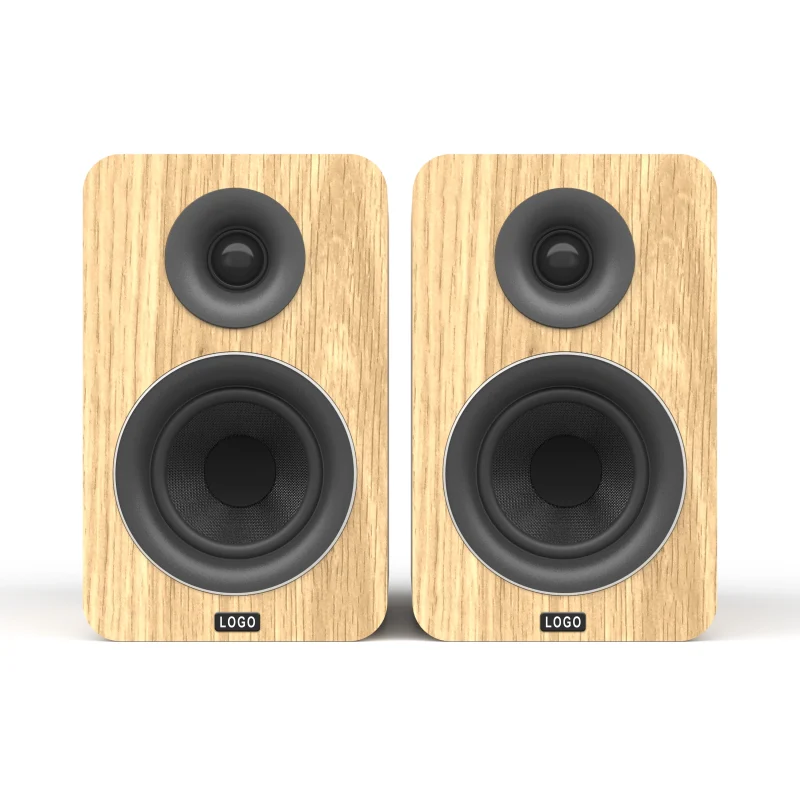 3-inch round tweeter bookshelf speaker with wood-grain enclosure-without grille-2