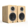 3-inch round tweeter bookshelf speaker with wood-grain enclosure-without grille-3