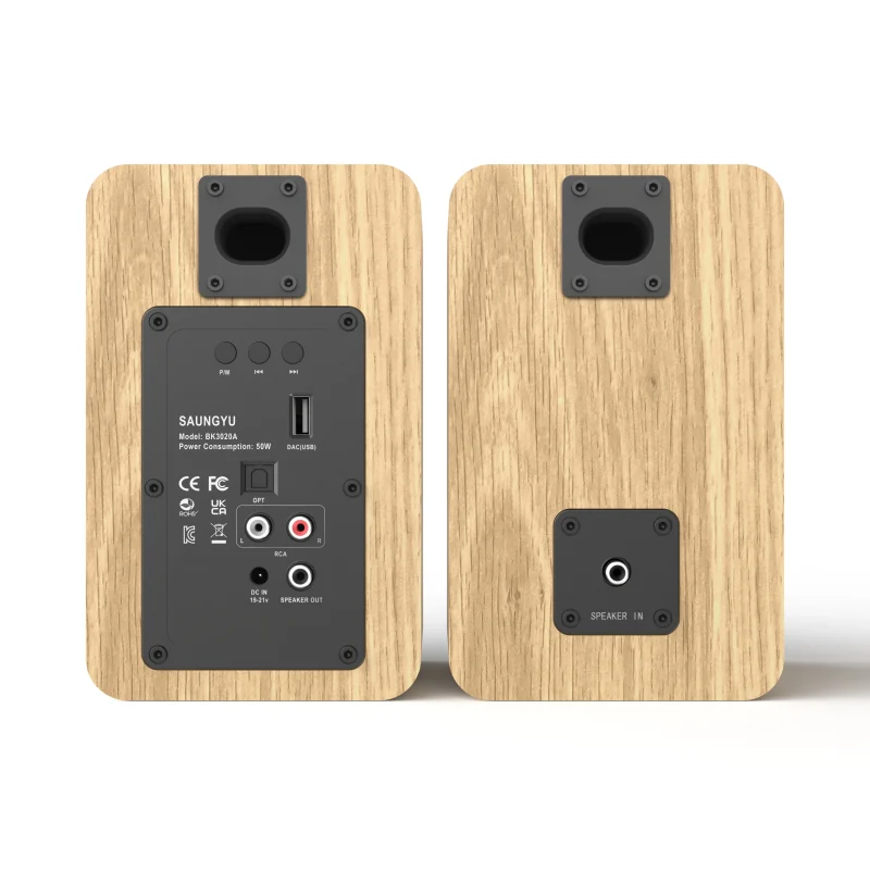 3-inch round tweeter bookshelf speaker with wood-grain enclosure-without grille-5