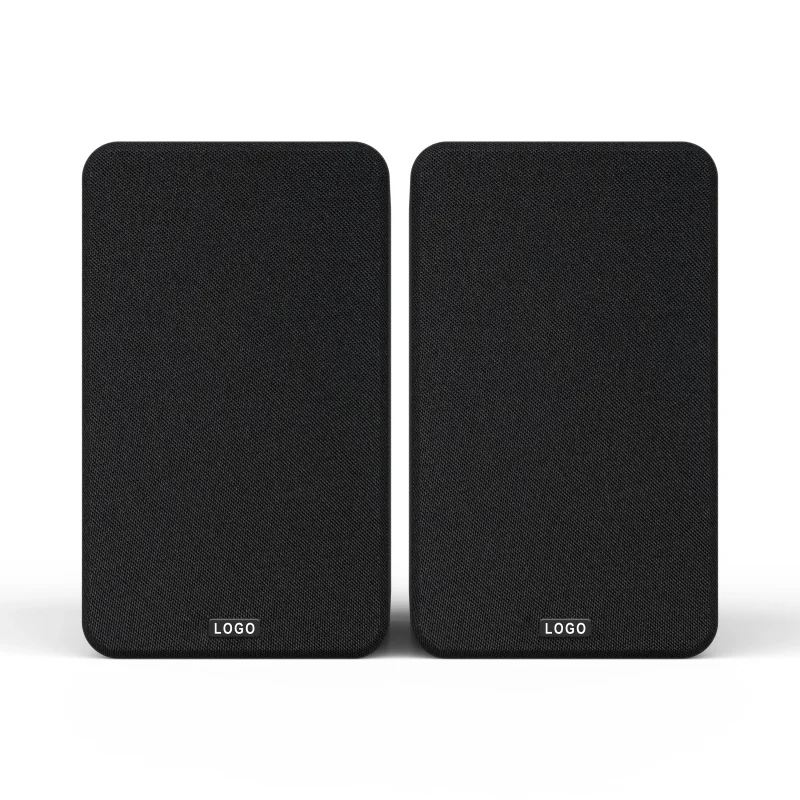 4-inch Bookshelf Speaker with Blue Woofer in Black Enclosure-3