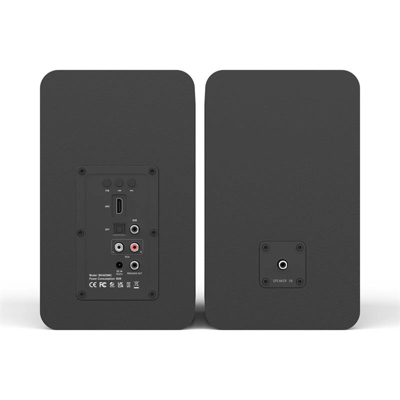 4-inch Bookshelf Speaker with Blue Woofer in Black Enclosure-6