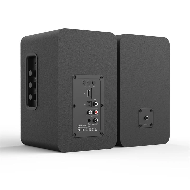 4-inch Bookshelf Speaker with Blue Woofer in Black Enclosure-7