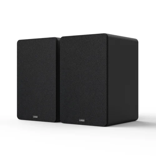 Haut-parleur d'étagère 5 pouces avec woofer bleu dans une enceinte noire-1