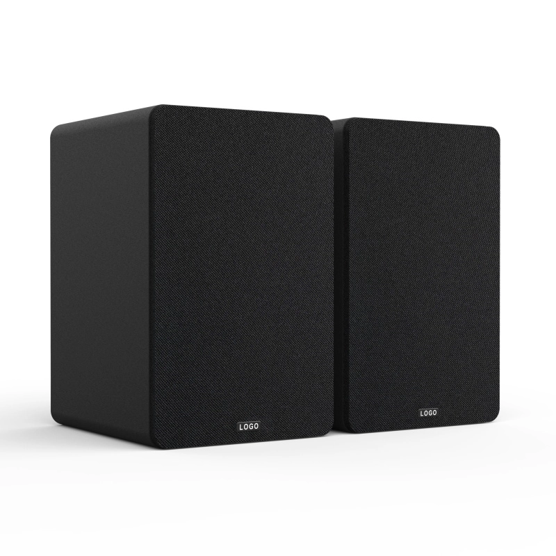 5-inch Bookshelf Speaker with Blue Woofer in a Black Enclosure-5