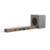Soundbar in a wood-grain cabinet with an included subwoofer-4