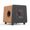 8-inch fiberglass speaker subwoofer in a wood-grain cabinet featuring black front and rear baffles-5